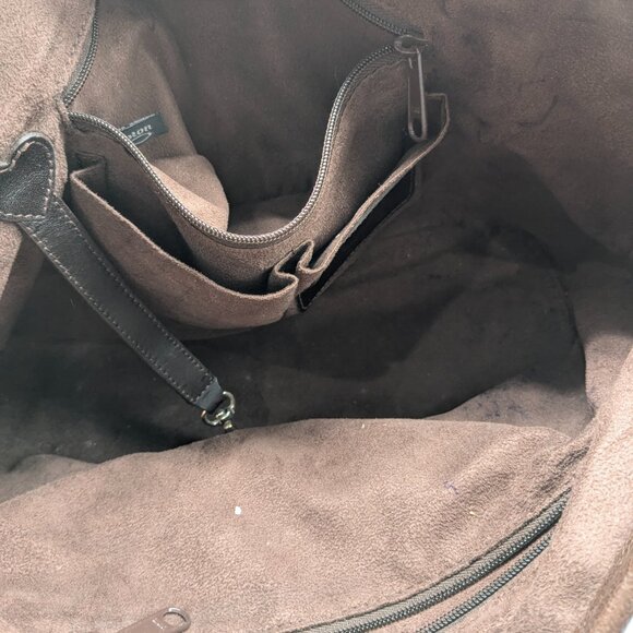 Brighton Women's Straw Shoulder Bag Leather Trim Large, Silver and Wood Hardware - Picture 10 of 16